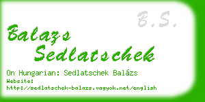 balazs sedlatschek business card