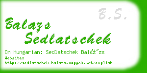 balazs sedlatschek business card